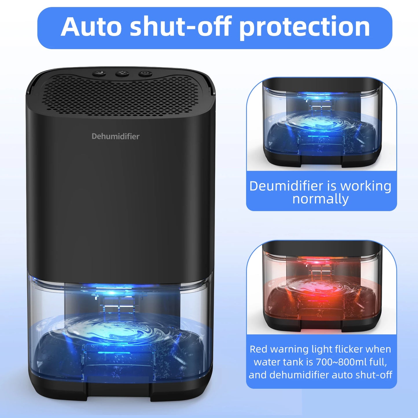 💨 Bærbar luftavfukter – 1L vanntank, stillegående og energieffektiv

Hold hjemmet ditt fritt for fukt, mugg og dårlig lukt med denne kompakte og stillegående luftavfukteren.
Perfekt for soverom, bad, kontor, bobil eller kjeller.